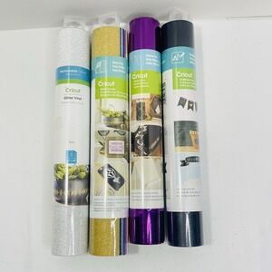 NEW Cricut Vinyl Bundle Removable Glitter Sampler Chalkboard Foil Lot of 4